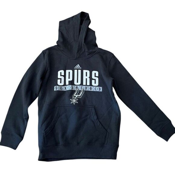 San Antonio Spurs Youth Small 8 Hoodie Pullover Fleece Sweatshirt NWT Adidas - Picture 1 of 5